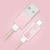 Usb-a to usb-c braided cable / lead 1m pink 170505